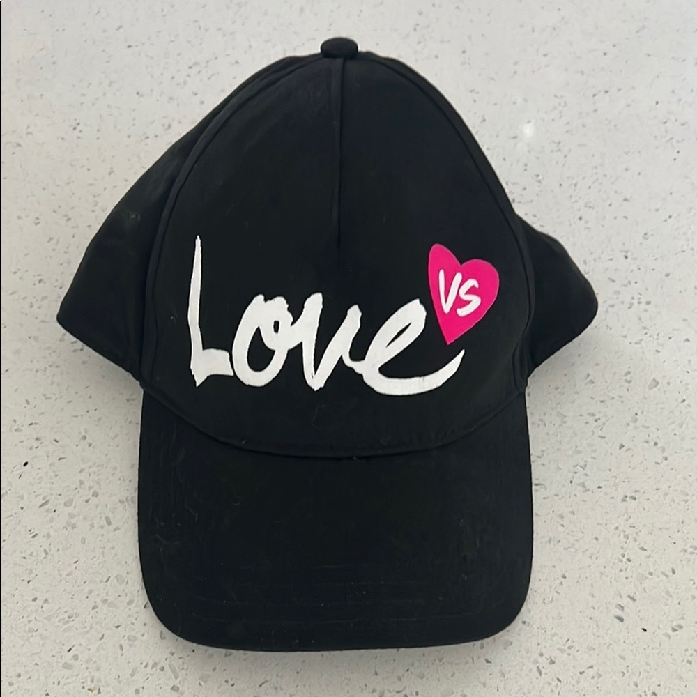 Black Victoria’s Secret Hat like new black pink white. Ball cap sports ponytail